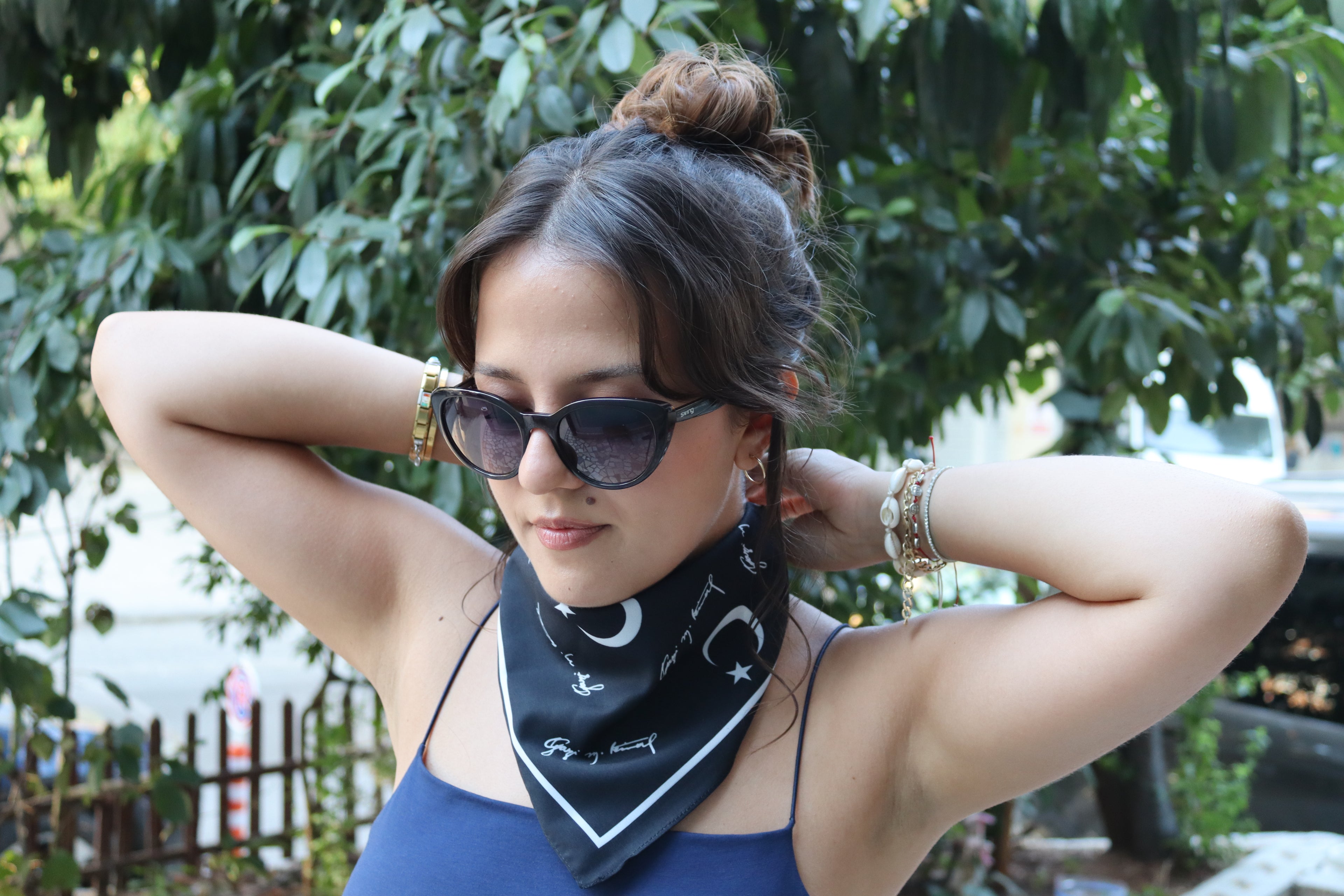 Ay Yıldız Desenli Bandana