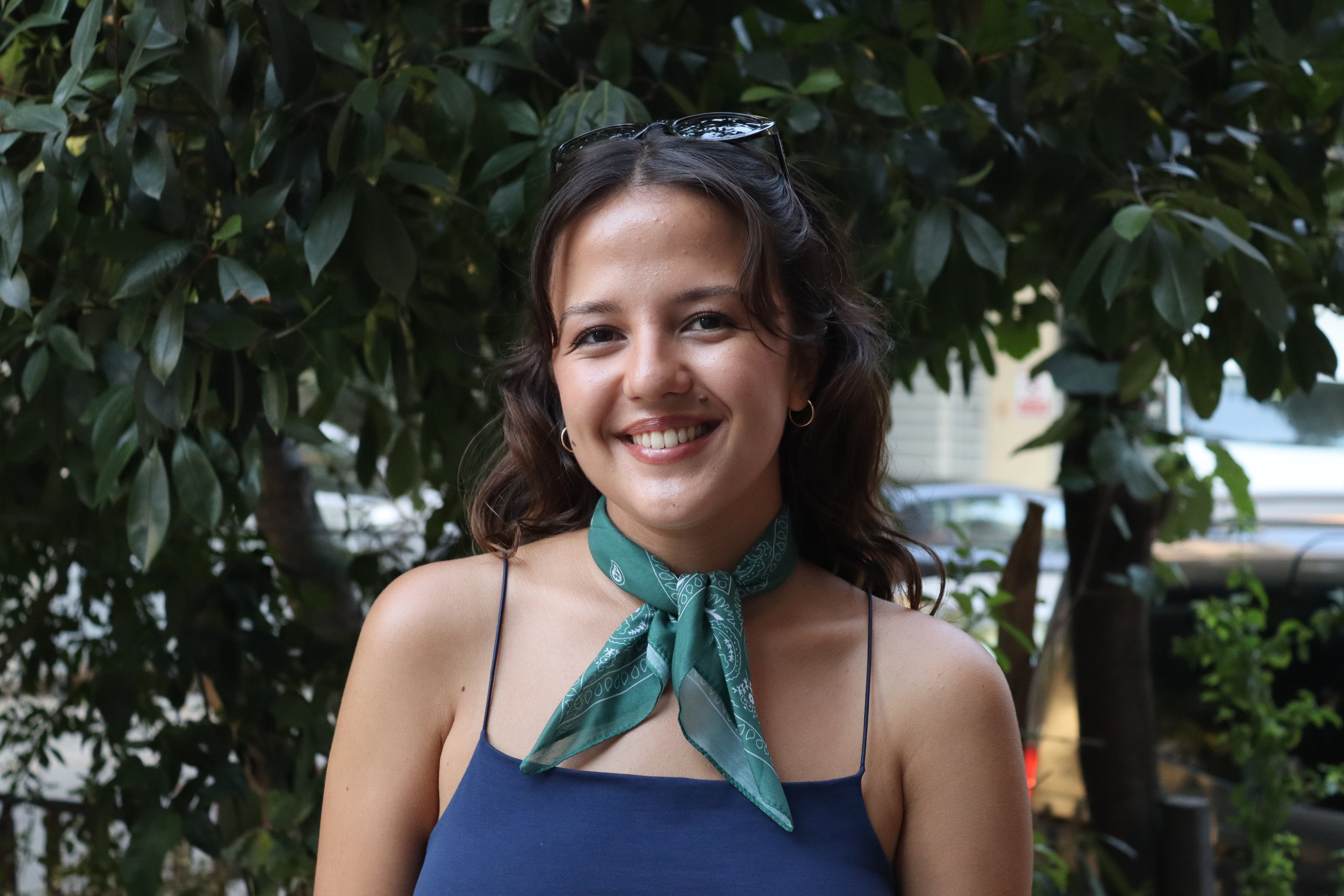 Deniz Mavisi Desenli Bandana