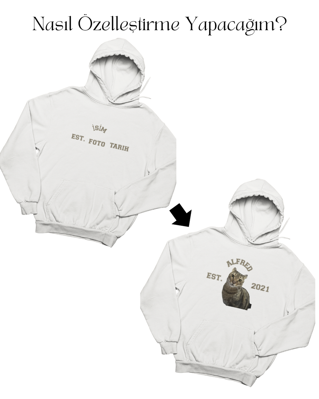 Özelleştirilebilir Evcil Hayvan Estimated Hoodie