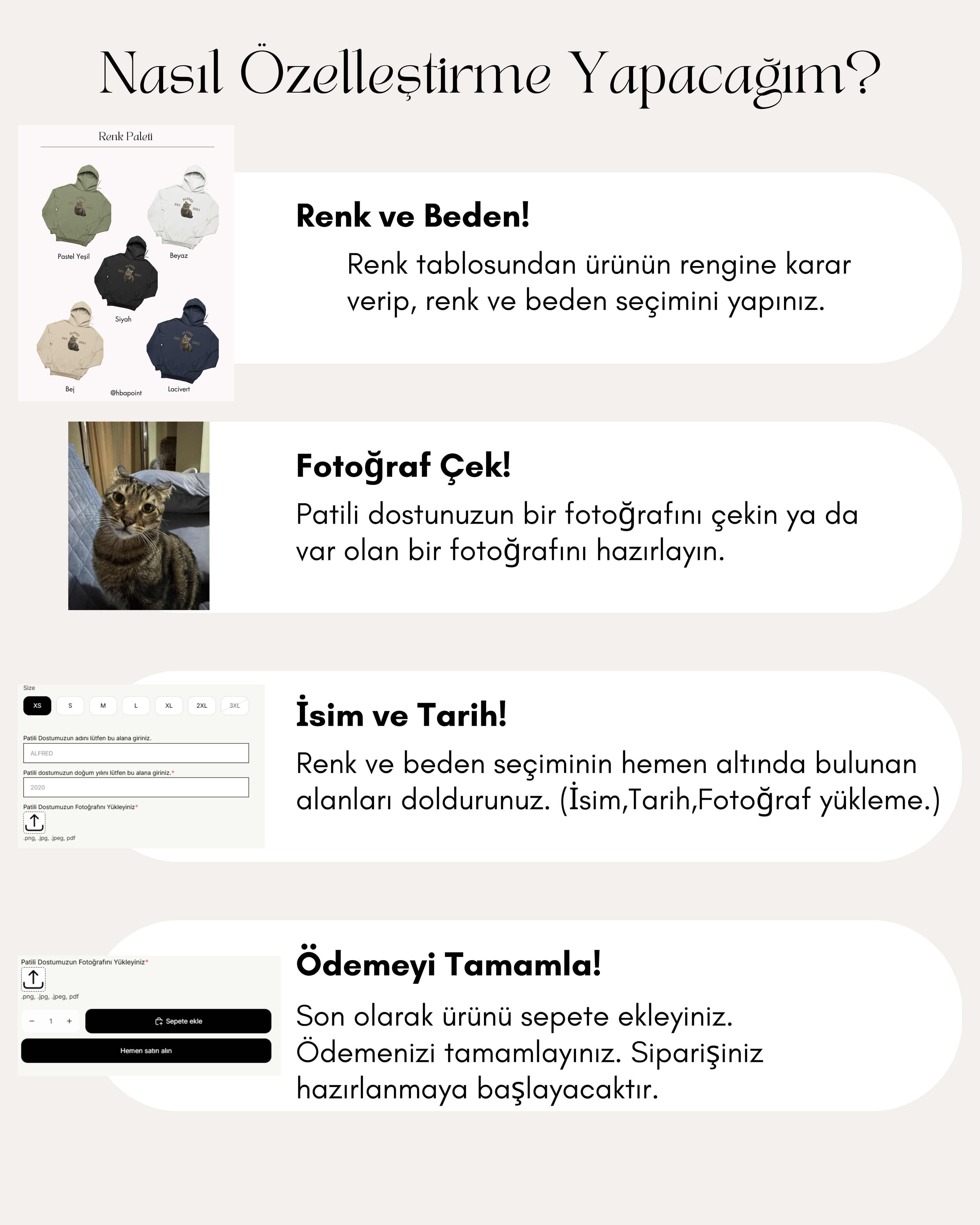 Özelleştirilebilir Evcil Hayvan Estimated Hoodie