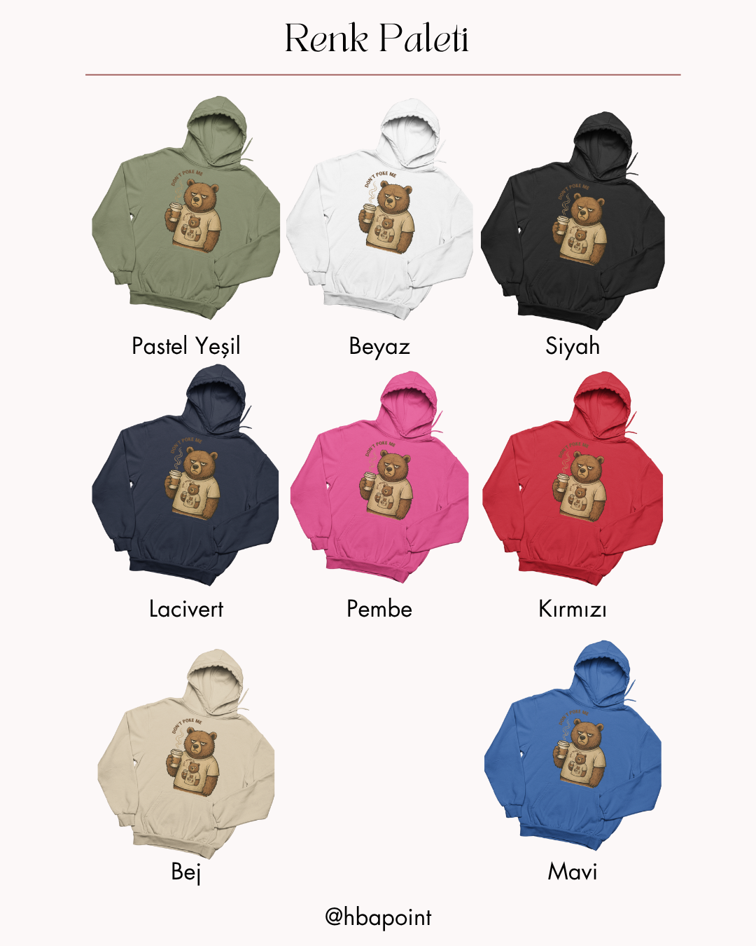 Kahve Seven Huysuz Ayı Hoodie