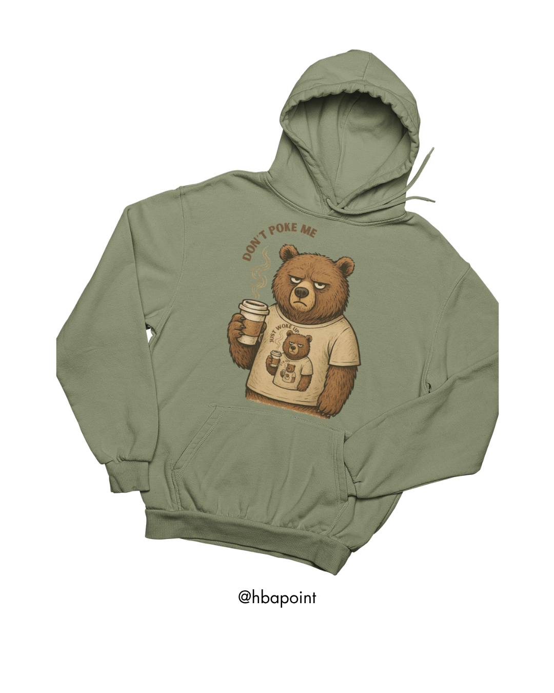 Kahve Seven Huysuz Ayı Hoodie