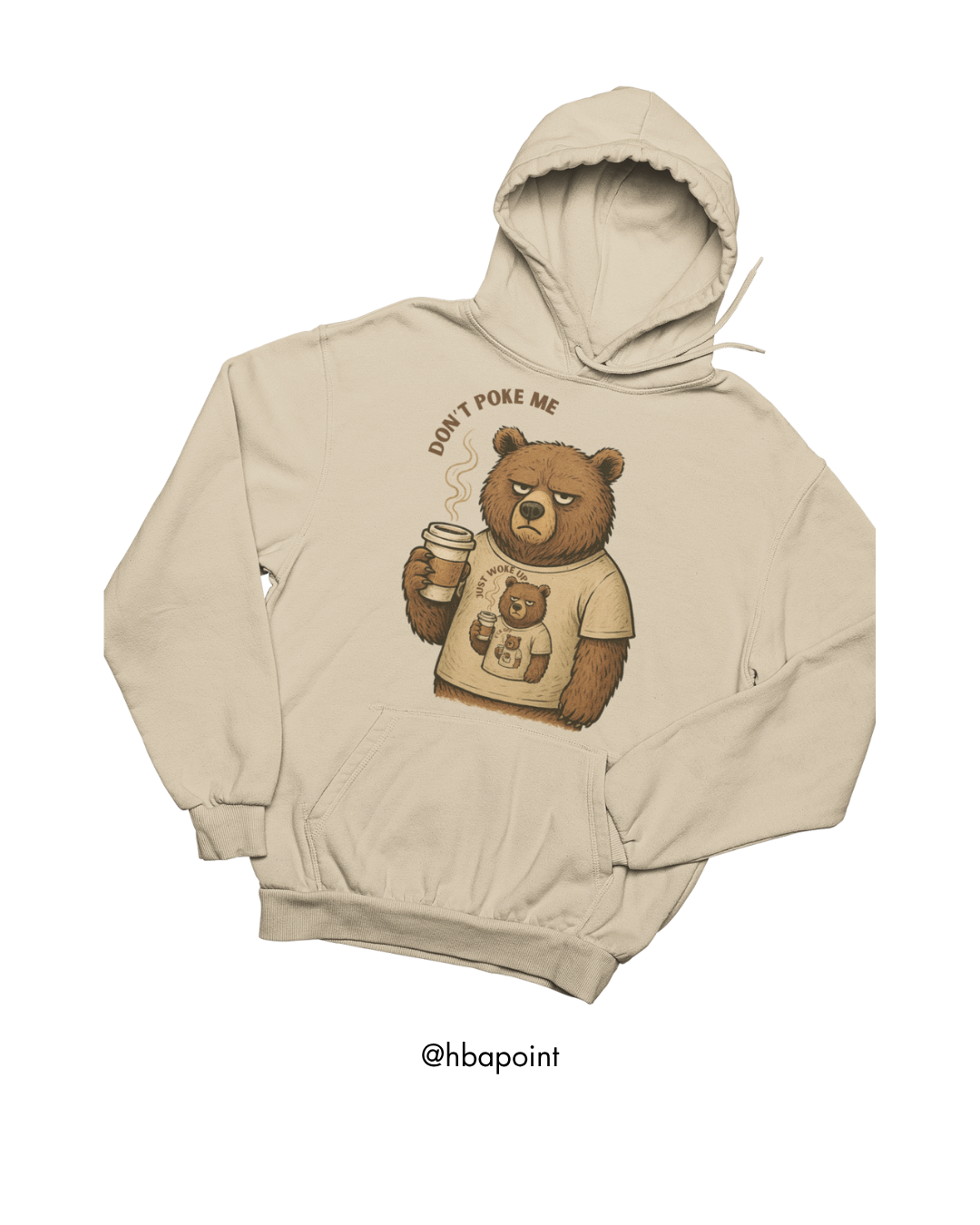 Kahve Seven Huysuz Ayı Hoodie