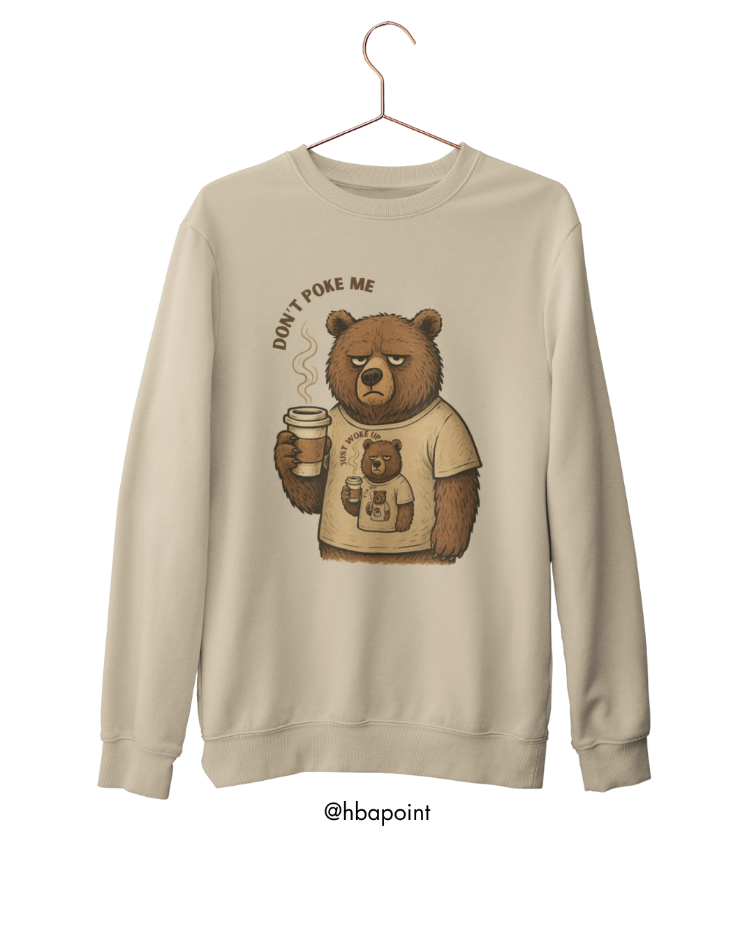 Kahve Seven Huysuz Ayı Sweatshirt