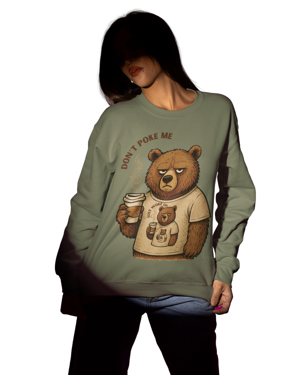 Kahve Seven Huysuz Ayı Sweatshirt