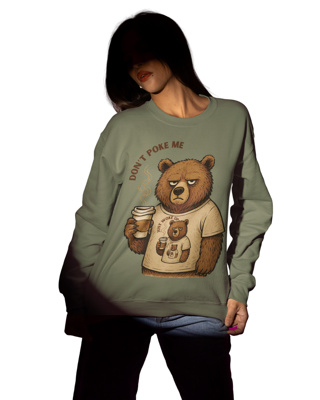 Kahve Seven Huysuz Ayı Sweatshirt