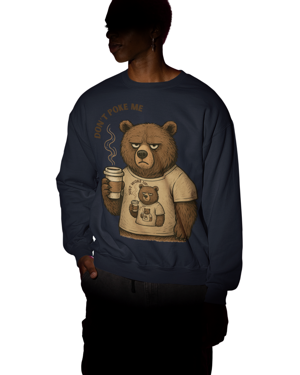 Kahve Seven Huysuz Ayı Sweatshirt