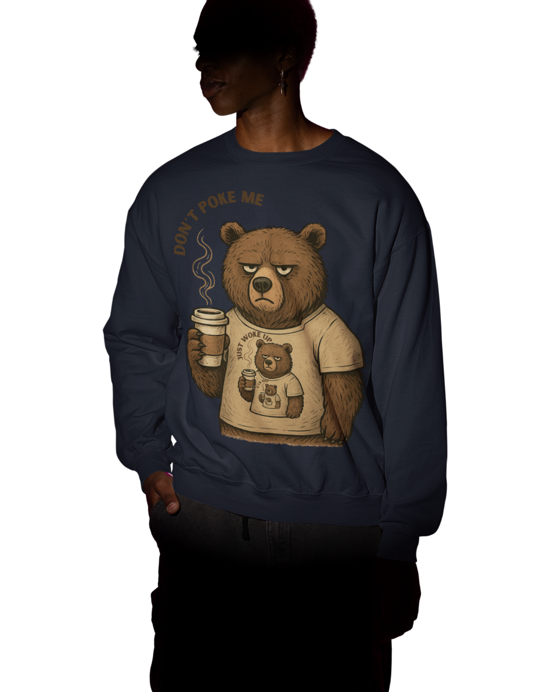 Kahve Seven Huysuz Ayı Sweatshirt