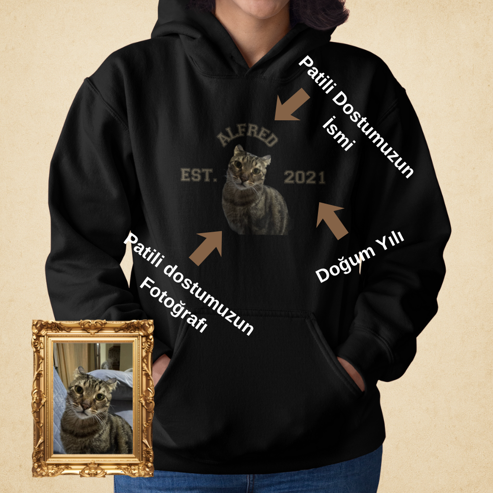 Özelleştirilebilir Evcil Hayvan Estimated Kadın Hoodie