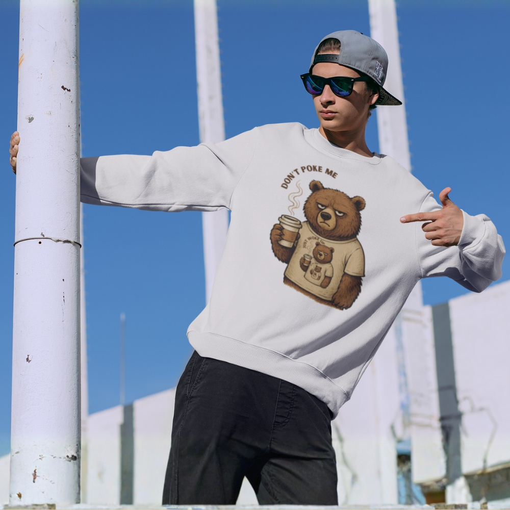 Kahve Seven Huysuz Ayı Erkek Sweatshirt