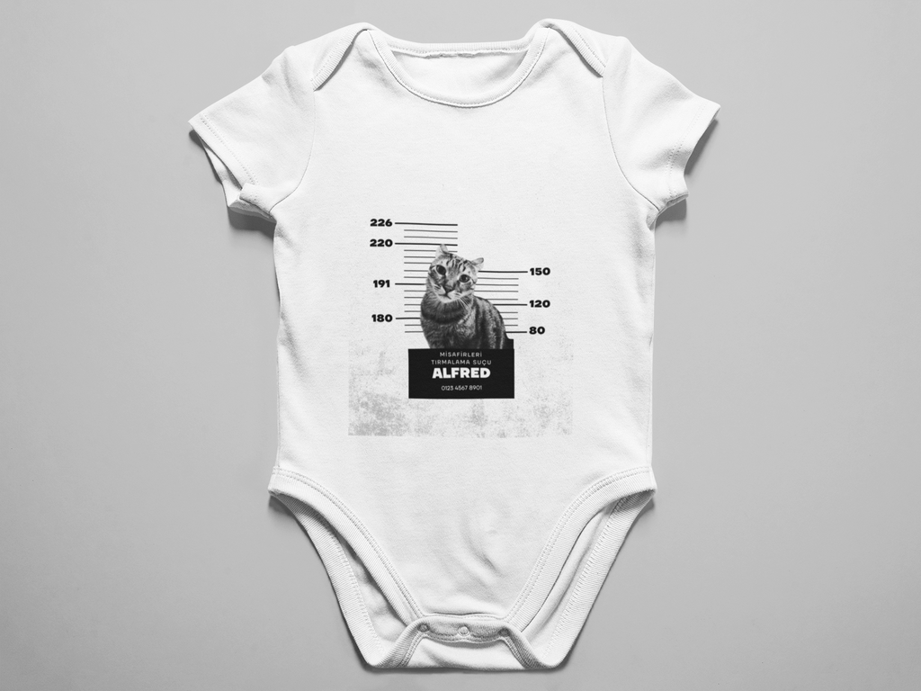 Özelleştirilebilir Evcil Hayvan Mugshot Bebek Zıbını