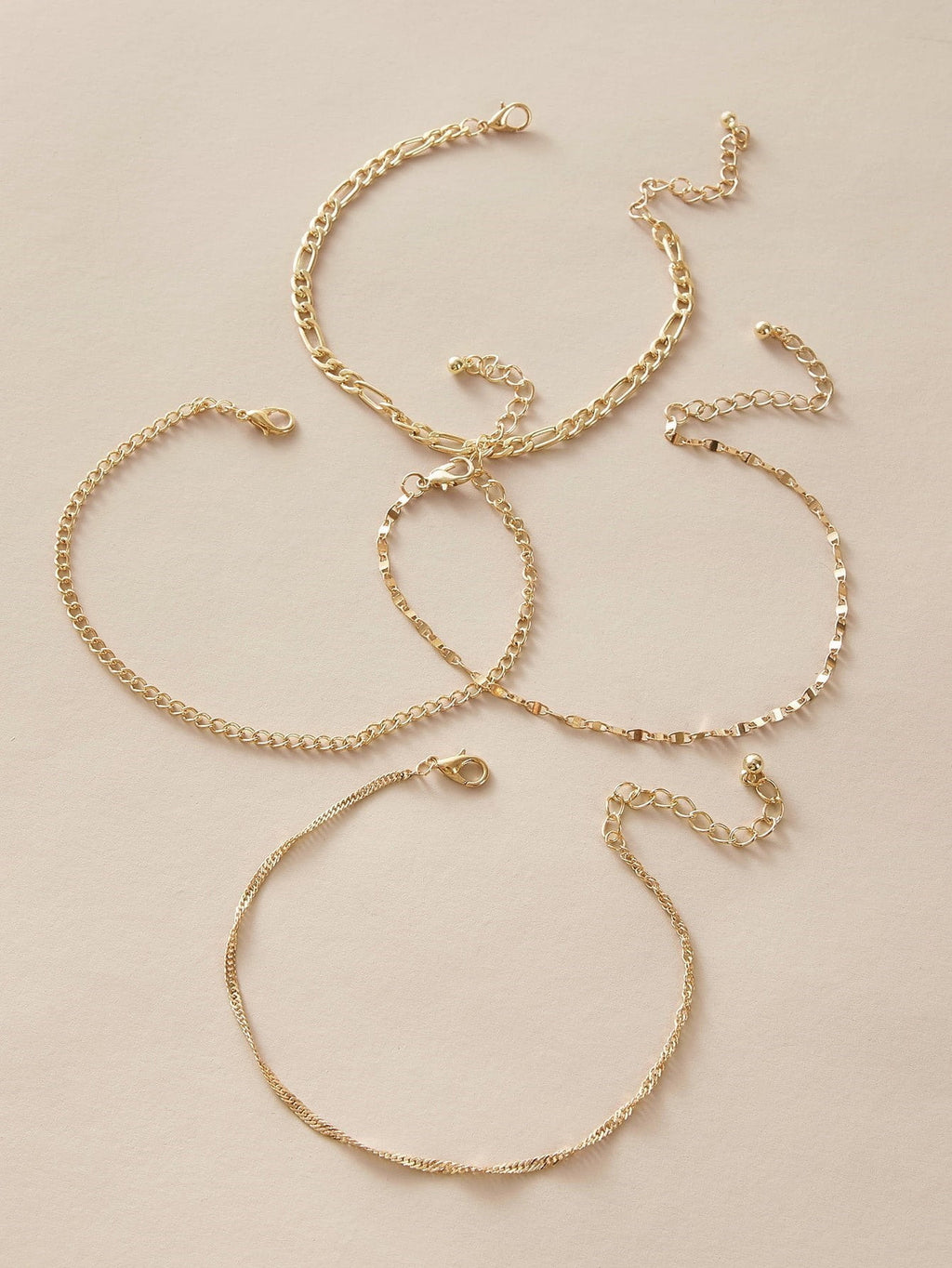 Altın Renk Bileklik 4'lü Kombin