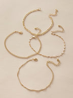 Altın Renk Bileklik 4'lü Kombin