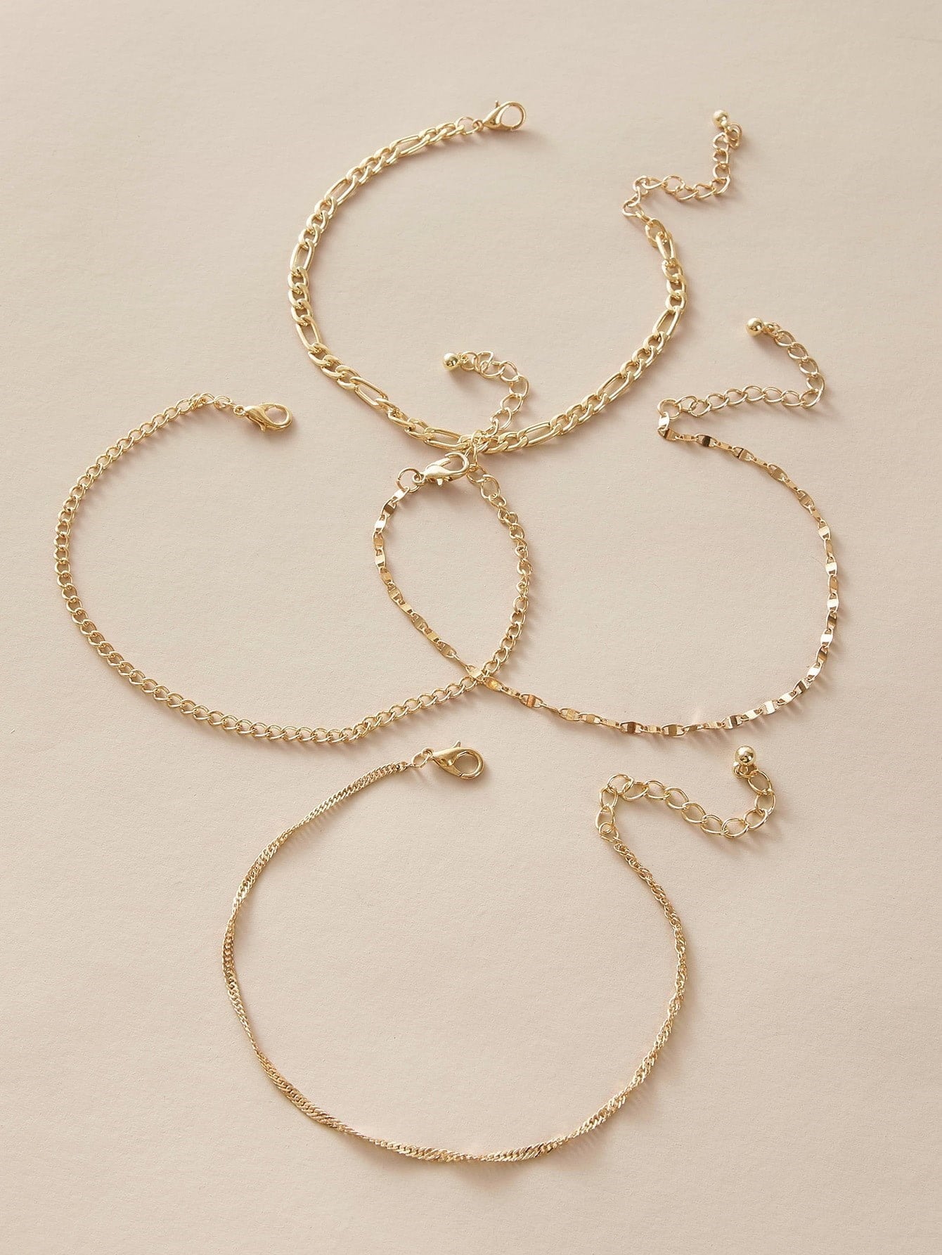 Altın Renk Bileklik 4'lü Kombin