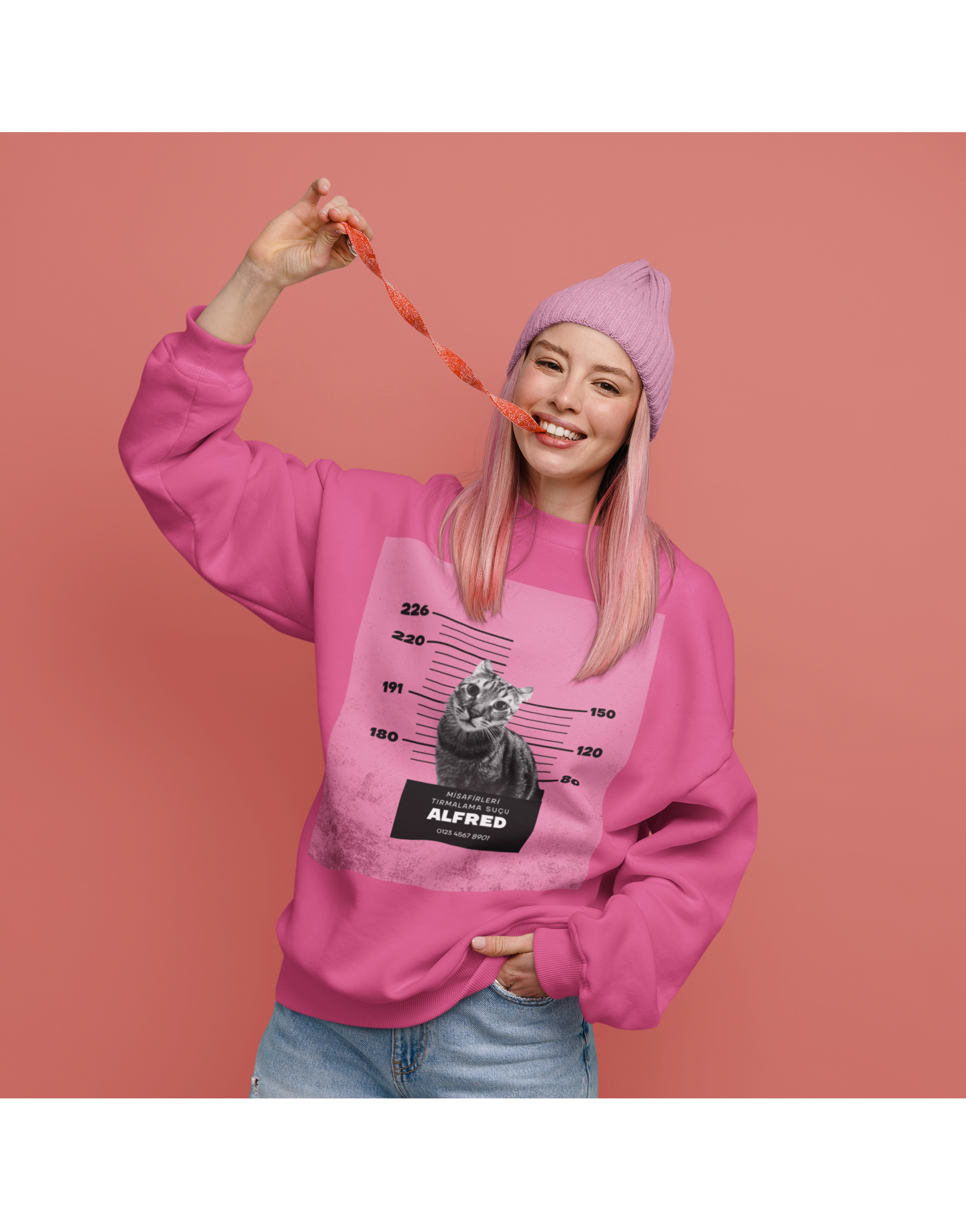 Özelleştirilebilir Evcil Hayvan Mugshot Sweatshirt
