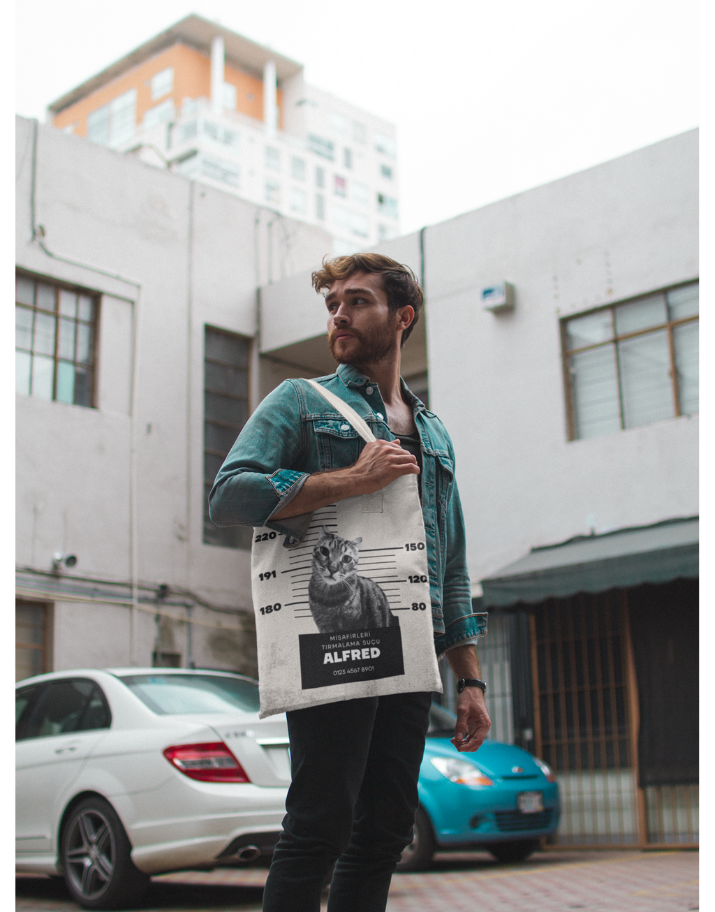 Özelleştirilebilir Evcil Hayvan Mugshot Bez Çanta