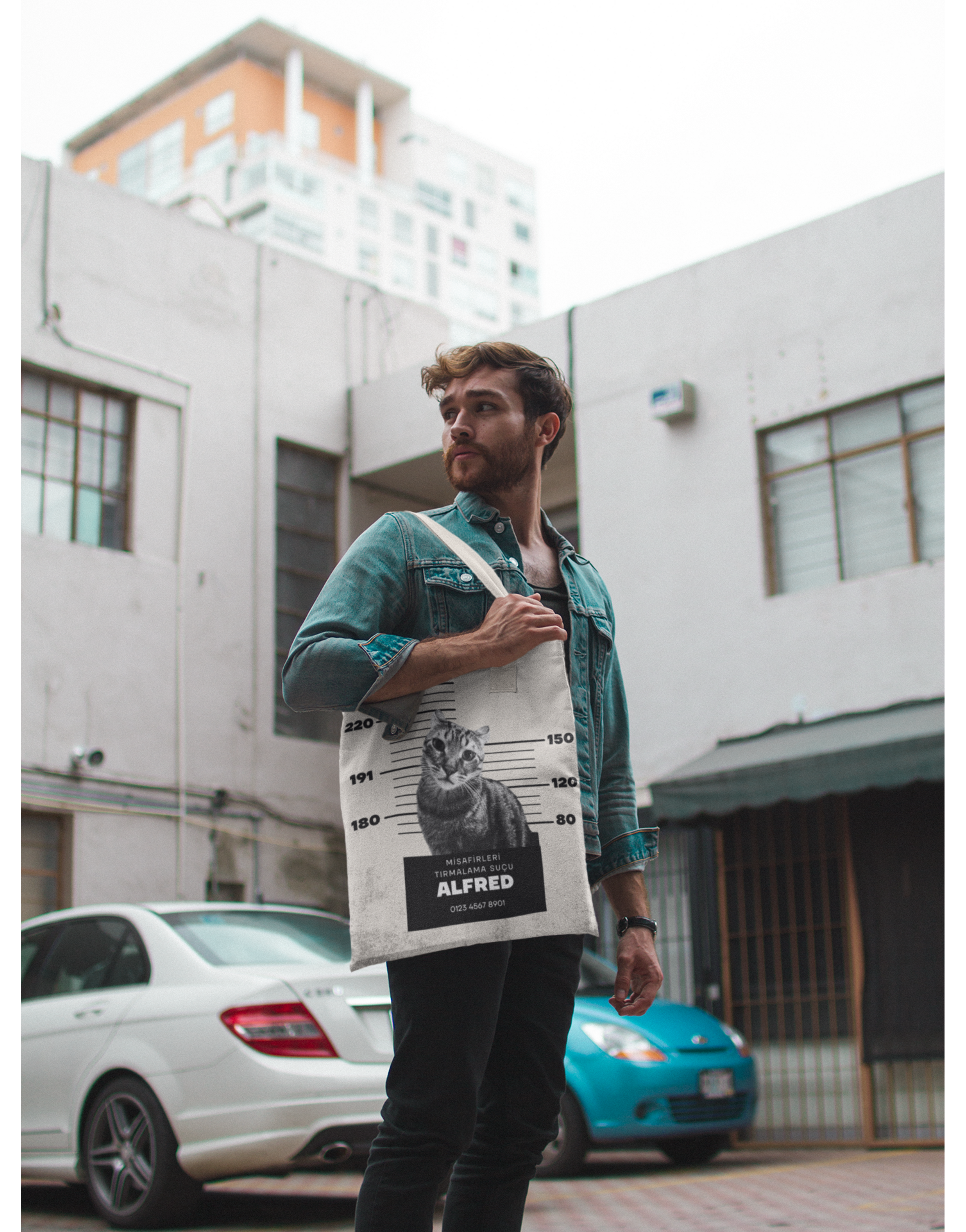 Özelleştirilebilir Evcil Hayvan Mugshot Bez Çanta