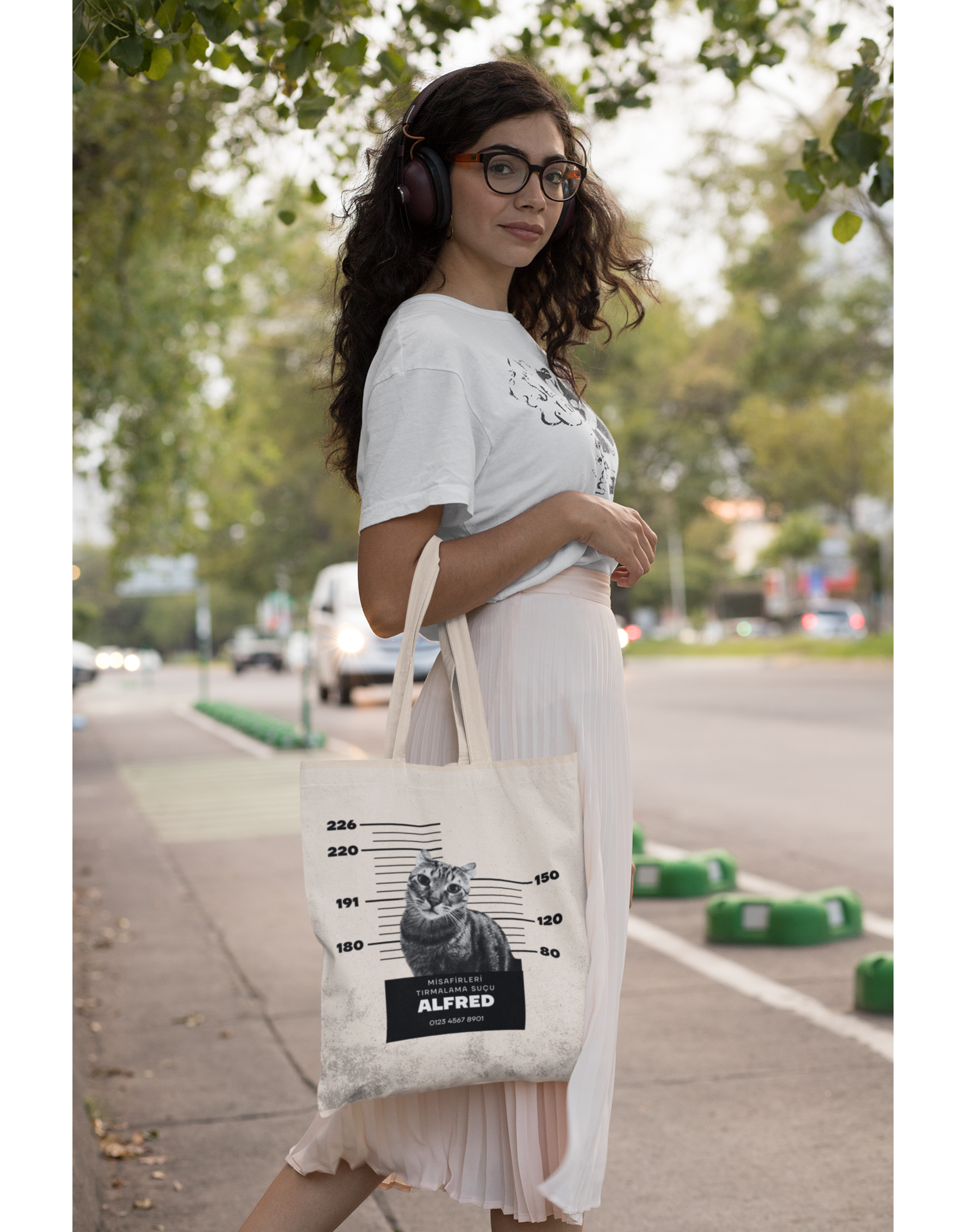 Özelleştirilebilir Evcil Hayvan Mugshot Bez Çanta