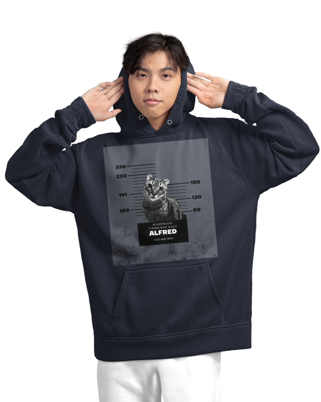 Özelleştirilebilir Evcil Hayvan Mugshot Hoodie