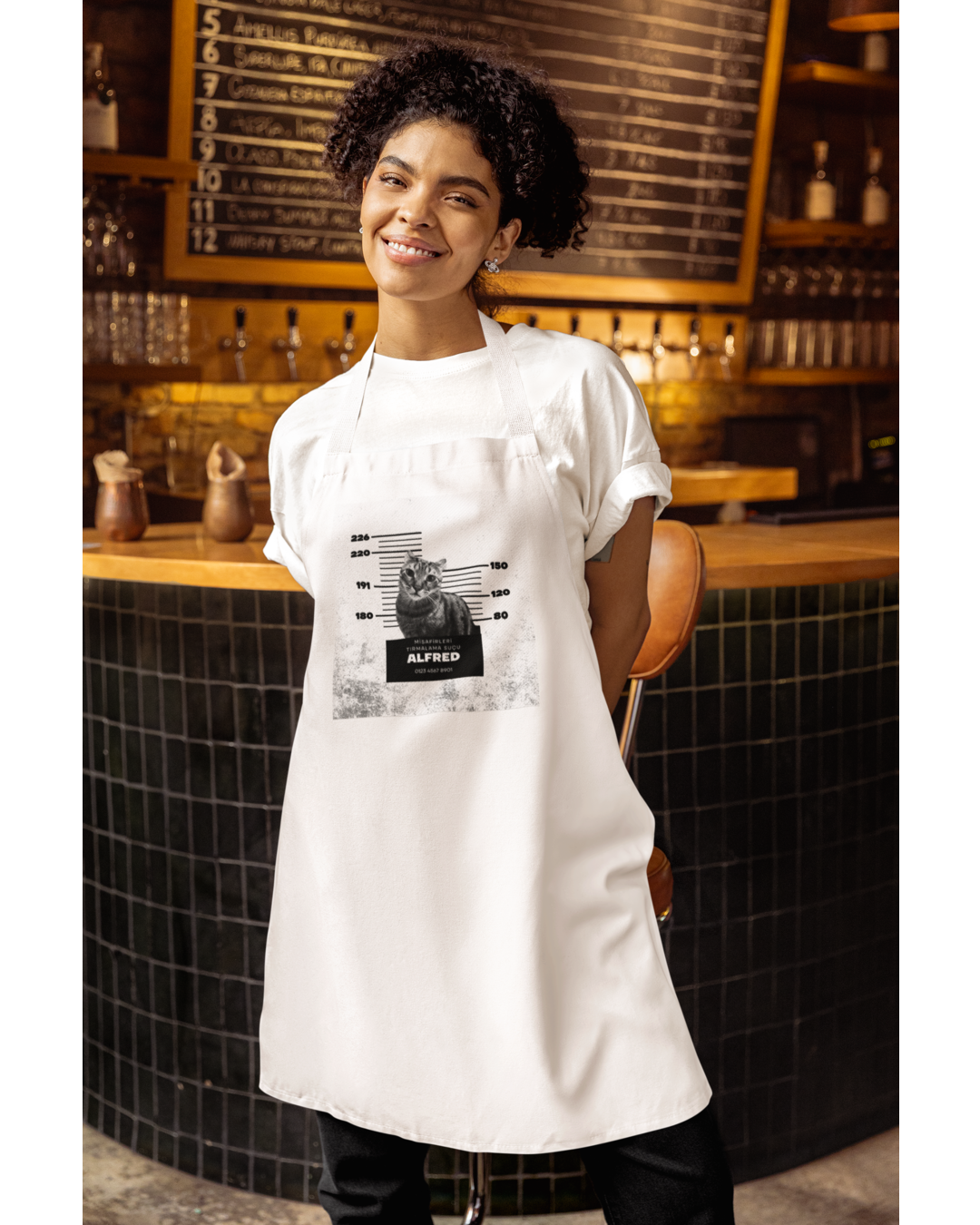 Özelleştirilebilir Evcil Hayvan Mugshot Mutfak Önlüğü