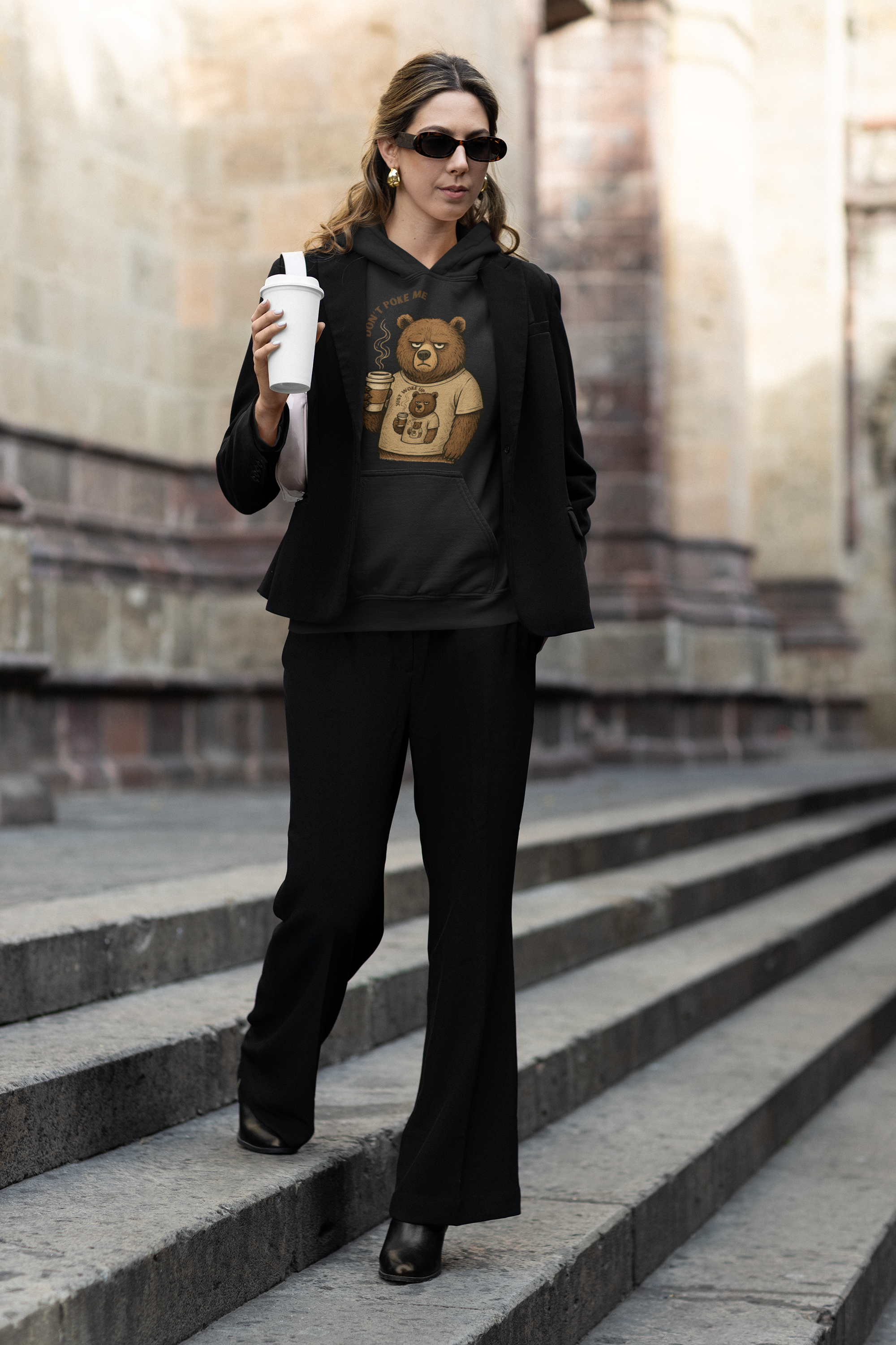 Kahve Seven Huysuz Ayı Hoodie