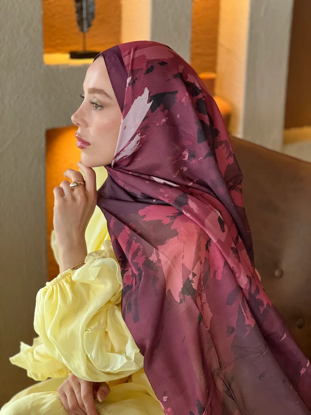 Okyanus Desen Lina Şal