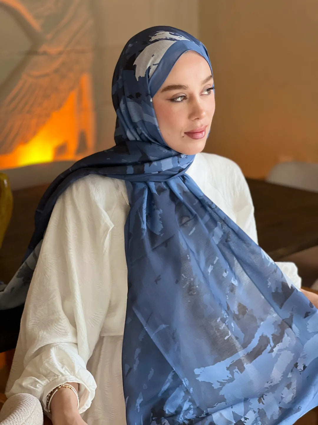 Okyanus Desen Lina Şal