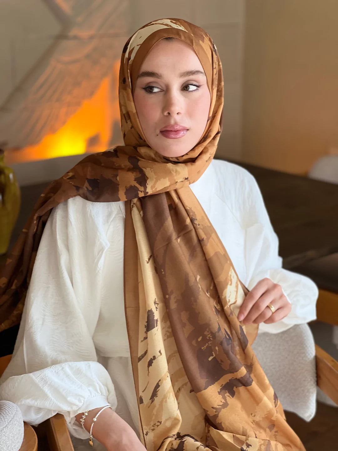 Okyanus Desen Lina Şal