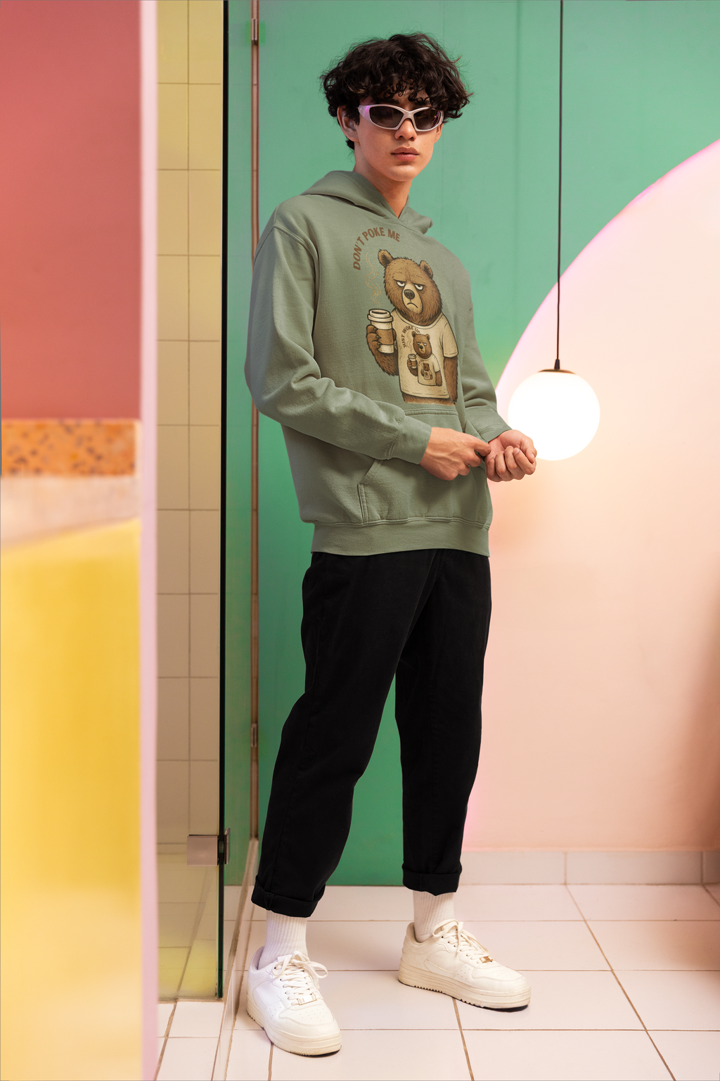 Kahve Seven Huysuz Ayı Hoodie