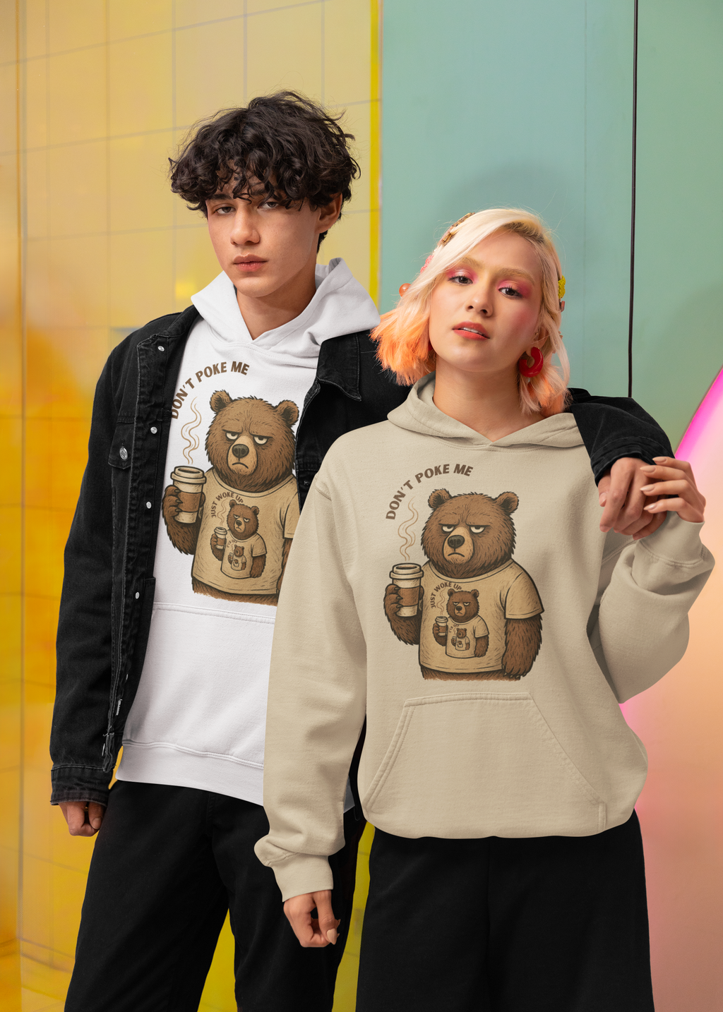 Kahve Seven Huysuz Ayı Hoodie