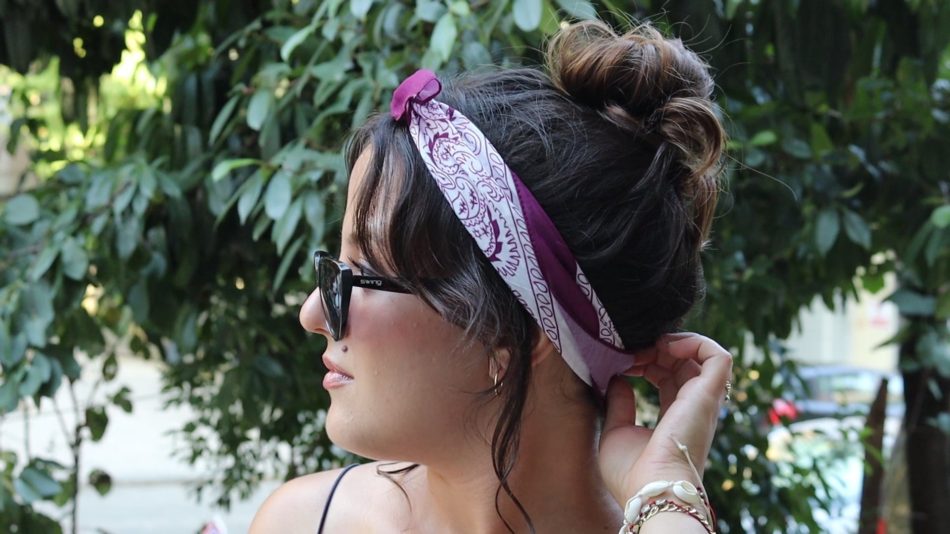 Mor Salkım Bandana