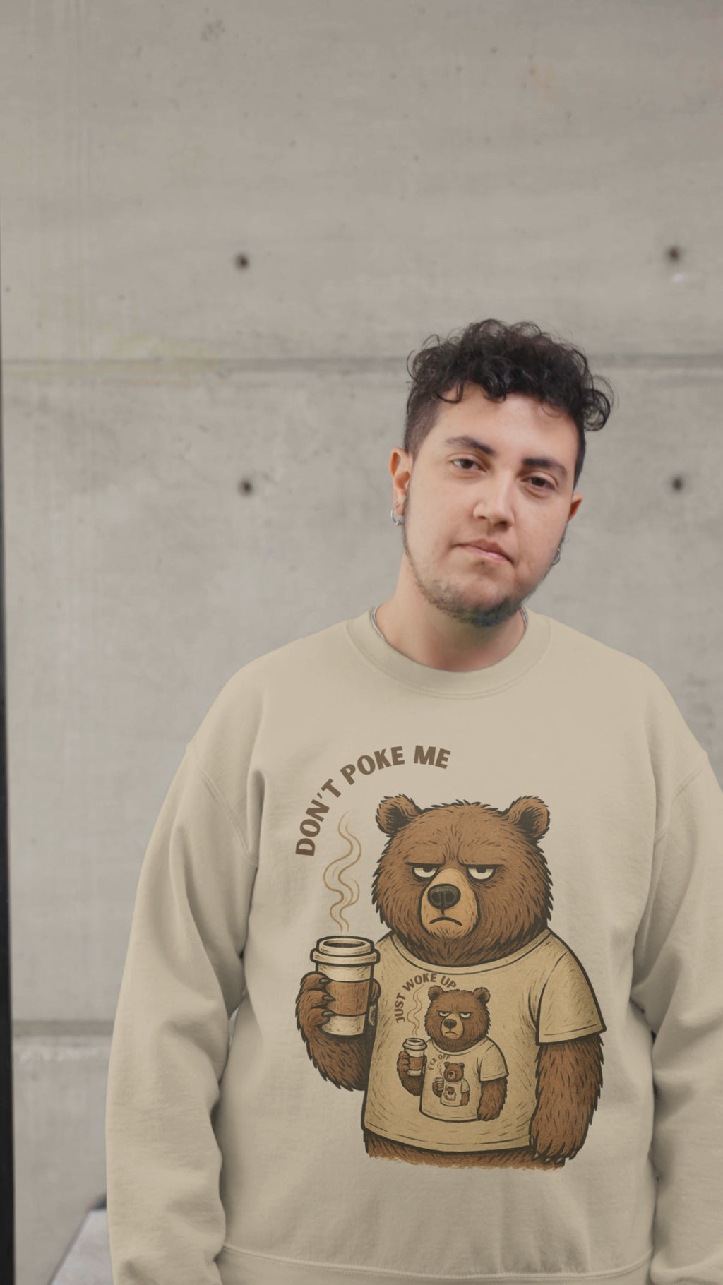 Kahve Seven Huysuz Ayı Sweatshirt